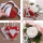 DIY Geschenk Muttertag, Geburtstag, Filztasche mit Rose stabilisiert rot weiß