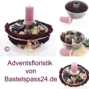 Gugelhupf für Adventskranz basteln Gr. 23 cm silber