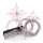 Flexi Bastel Box für 12 Retro Wickelsterne in 4 - 14 cm, 6 Modelle, Wolldraht Glimmer in weiß, grau, rosa, mit Anleitung