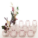 Glasvasen klein rosa Vintage, VE 12 St&uuml;ck, Gr. H 8-10 cm, 4 x 3 St&uuml;ck sortiert