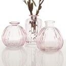 Glasvasen klein rosa Vintage, VE 12 Stück, Gr. H 8-10 cm, 4 x 3 Stück sortiert