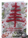 Flexi Bastel Box für 12 Retro Tannenbäume in 8 - 12 cm, 4 Modelle, Wolldraht Glimmer in weiß, grün, rot, mit Anleitung