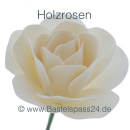 Holzrosen offen 20 Stück, in Box 6 cm, creme weiß, premium Qualität