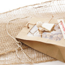 Papiertüten aus Kraftpapier braun 24 Stück, Blockbeutel mit Fenster, 11 x 6 x 21 cm