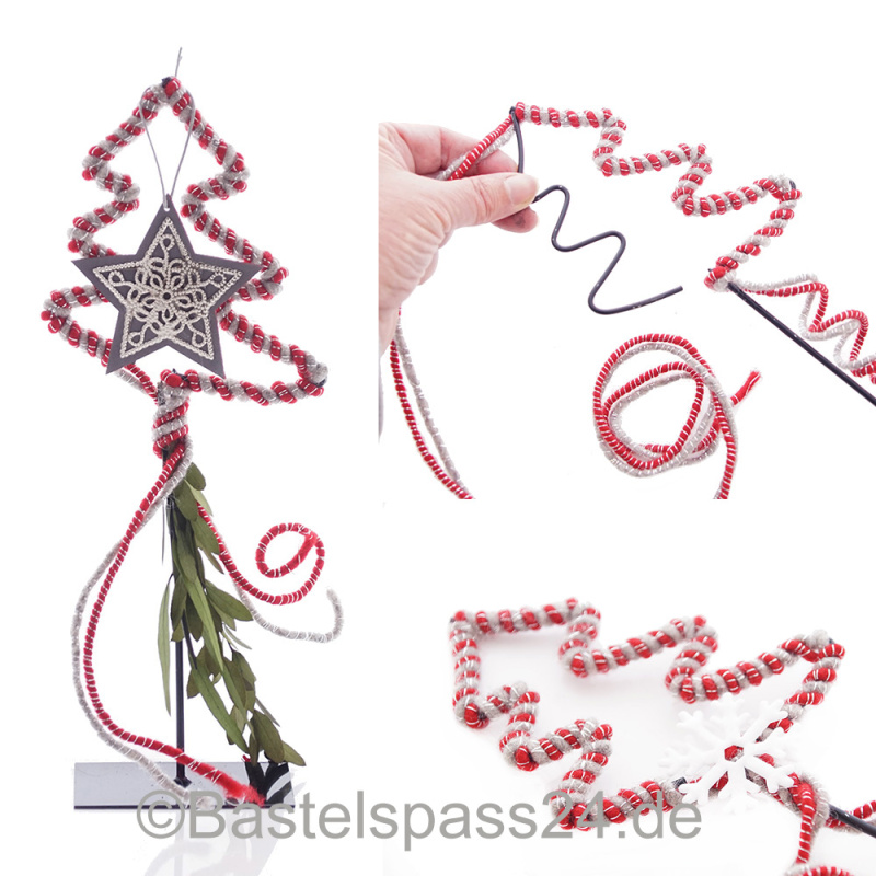 Deko Baum aus Metall H 30 cm zum Dekoriern für Advent Bastelspass24.