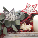 DIY Adventsteller mit Trockenblumen Potpourri rot weiß modern selbermachen