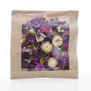 Trockenblumen Potpourri mit getrockneten Blüten, Gräser, Früchte, Samen, gemischt 50 g  flieder, pink, weiß