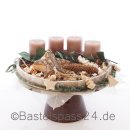DIY Adventskranz mit Trockenblumen Potpurri und Naturfloristik auf Tortenplatte selberdekorieren