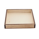 Holz-Tablett, Holzschale braun geflammt 20x20x3cm für Tischdeko und Tischgestecke