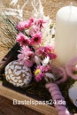 Tischdeko Ostern selbermachen mit getrockneten Blumen in Holzschale