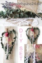 DIY Bastelset Trockenblumenherz Drahtherz mit getrockneten Blumen zum selberbinden