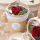 Rosenbox mit echter Rose präpariert und Trockenblumen in Geschenkschachtel rot weiß