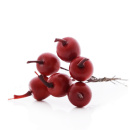 Äpfel künstlich 6 St, Apfelpick rot, klein mit Draht Gr. D 2 cm