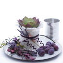 DIY Herbsteller mit Wollband, Lavendel, Zweigen, nachhaltige, moderne Herbstdeko