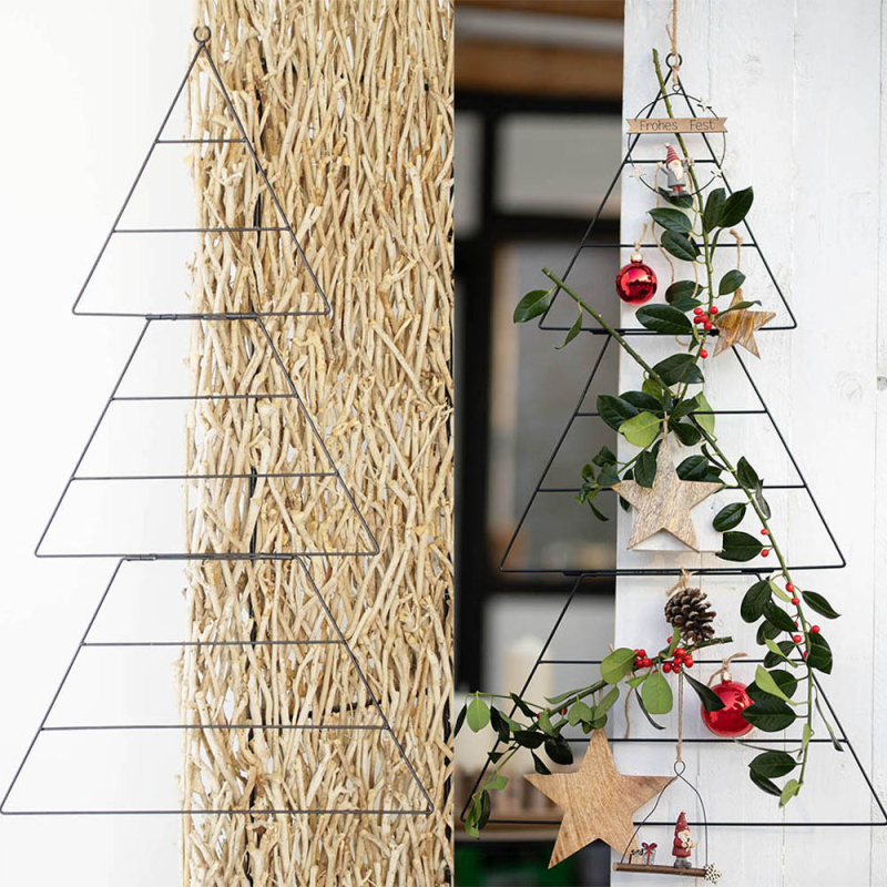 Tannenbaum aus Metall, Metall-Baum mit Streben faltbar H 90 cm B 50 cm