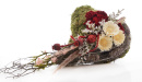 Pflanzherz für Grab aus Moos, Rebe, Trockenblumen  selber dekoreiren mit Trockenfloristik