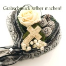 Pflanzherz aus Rebe geweißt gr. 34x29x8 cm für Grabschmuck und Grabgestecke, Gr 36x29x8,5 Farbe weiß / grau VE 1 Stück