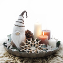 DIY Adventsteller mit Wichtel, moderne Adventsdeko in natur, gold, creme