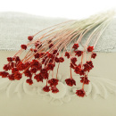 Trockenblumen Hill flower getrocknete Blumen, kleine Bl&uuml;ten mit Stiel, L ca. 40 cm, dunkel rot