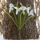 Schneeglöckchen, Seidenblume 7 Blüten mit Stiel...