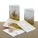 Grußkarten mit Trockenblumen VE 2 Stk, Alles Gute, Bastelset mit Doppelgrußkarten