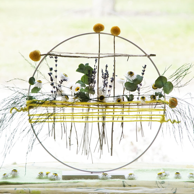Metallringe stehend dekorieren für Frühjahr, Ostern, Sommer, Dekoring
