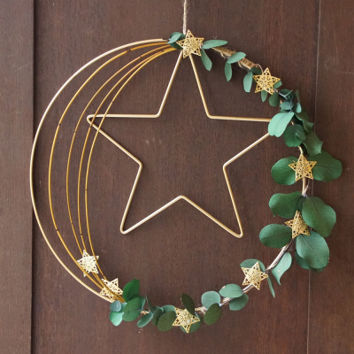 8 Stück Metallringe 20cm Mit Holzständern - DIY Bastelset Für Kränze & Deko