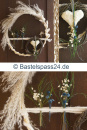 Metallring Loop dekorieren, binden mit Trockenblumen natur, weiß, blau, Türschmuck Wanddeko