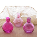 Glasvasen Glasflaschen klein rosa pink sortiert, VE 3...