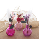 Glasvasen Glasflaschen klein rosa pink sortiert, VE 3 Stück, Gr. H 10 cm
