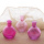 Glasvasen Glasflaschen klein rosa pink sortiert, VE 3 Stück, Gr. H 10 cm