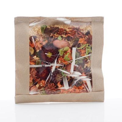 Trockenblumen Potpourri mit getrockneten Blüten, Gräser, Früchte, Samen, gemischt 50 g apricot, rot, grün weiß