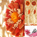 Herbstdeko mit Blumen aus Filz in Sisaltüte für...