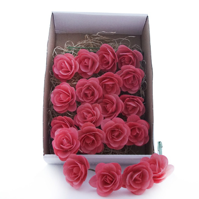 Holzrosen offen 20 Stück, in Box 6 cm, rosa premium Qualität