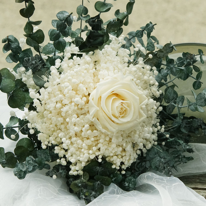 Brautstrauß mit Trockenblumen kaufen creme weiß F