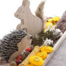 DIY Herbstschale Herbstdeko mit Trockenblumen, Igel, Eichhörnchen aus Holz