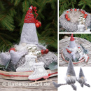 DIY Adventsschale mit Wichtel, klassisch rot weiß grau, Tischdeko Advent