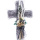 Grabschmuck Kreuz mit haltbaren Trockenblumen DIY Grabfloristik modern grau weiß