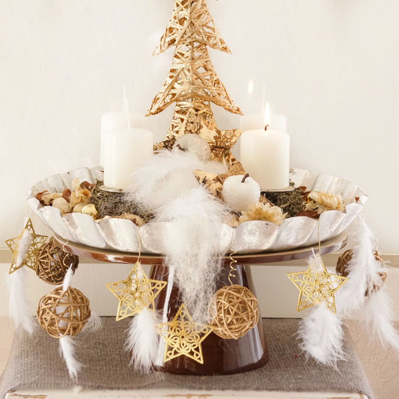 DIY Adventskranz in Schale auf Ständer, modern, ausgefallen mit Trocke