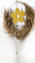 Fensterdeko Holzhänger Blumen mit Schnüre gelb weiß L 50 cm
