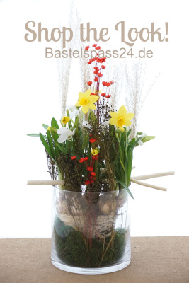 Frühlingsdeko in Glasvasen Floristik, Basteln, Ba