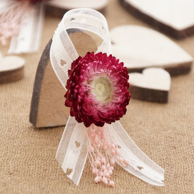 Anstecker Hochzeit mit Trockenblumen