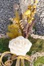 Pflanzkreuz Grab Moos-Kreuz zum Pflanzen und Stecken, Allerheiligen Gesteck mit Trockenblumen