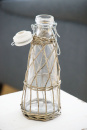 Glas-Flasche im Weidenkorb, Glasvase Boho H 25 cm VE 1 Stk