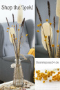 Trockenblumenstrauß mit Glasflasche im Weidenkorb Komplettset