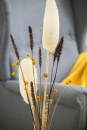 Trockenblumenstrauß mit Glasflasche im Weidenkorb Komplettset