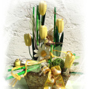 Holztulpen, Tulpen aus zartem Holz, gelb, VE 5 Stück