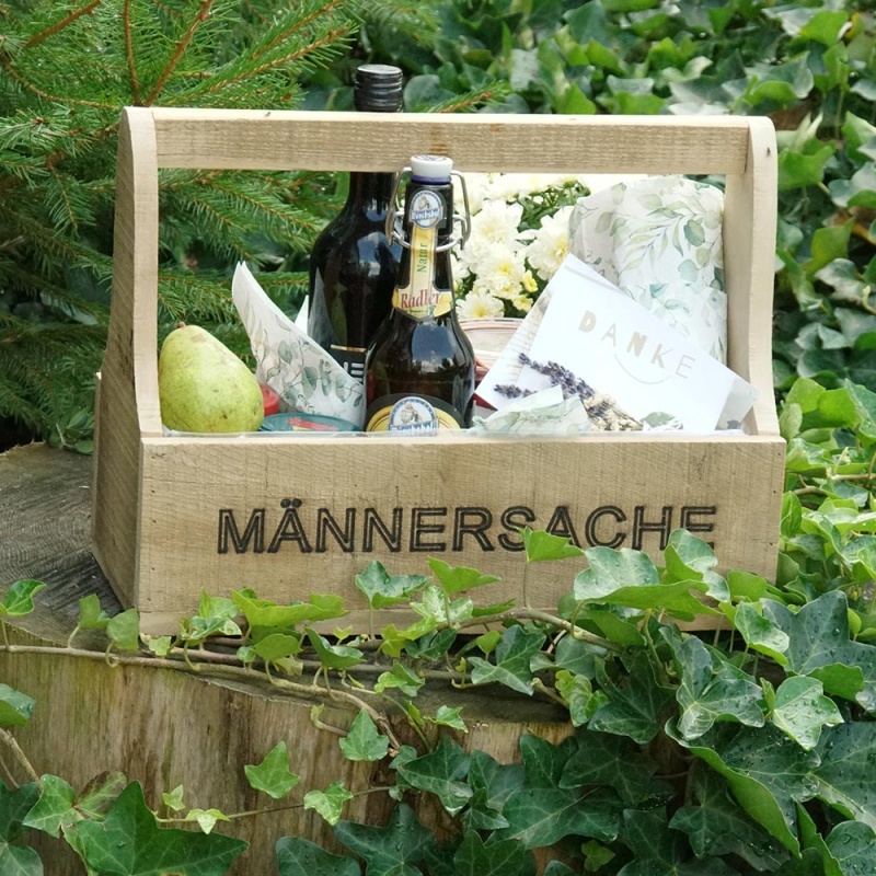Holzkiste Geschenkkorb rustikal für Männer Floris