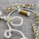 DIY Türschmuck Weihnachten Herz aus Draht modern in gold weiß selber dekorieren