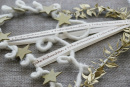 DIY Türschmuck Weihnachten Herz aus Draht modern in gold weiß selber dekorieren